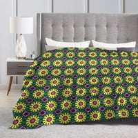 Douzhe Ultra-Soft Micro Fleece Lightweight Flannel Bed Bednet, ретро декор за цветя печат уютни топли одеяла за хвърляне, 80 x60
