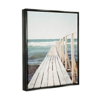 Ступел индустрии първа линия плаж Док частен кей крайбрежна фотография джет черно рамка плаващо платно стена изкуство, 24х30