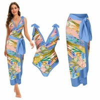 Deep V Halter onesie бански костюми и поли, комплекти за жени Летни хавайски плажни бански костюми, дантелени танкени