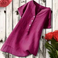 Yyeselk памучно бельо блузи за жени бутон нагоре с v-образно декол